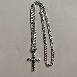 Real Silver Cross Necklace